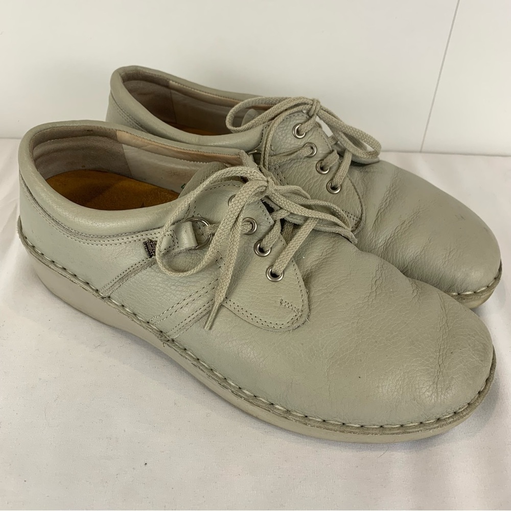Finn Comfort Monaco Oxford Women's 42/11-11.5 Beige Leather Sneaker Walking Shoe